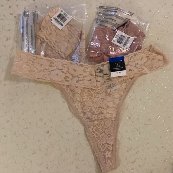 NWT. INC Intern’l Concepts, a Macy’s Brand Set of 3 Lacy Thong Panties Size XL - Picture 2 of 9